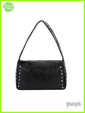 Studded Purse Faux Leather Shoulder Bag Y2k Trendy Handbag for Women